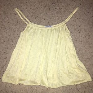 yellow flowy dainty tank top